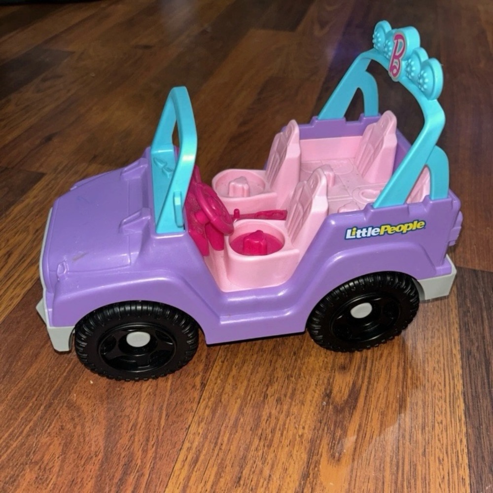 Fisher Price Little People Barbie Purple Pink Jeep Car‎ Sounds Works